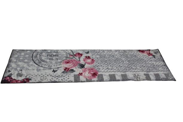 Covor wash&dry, gri, design flori