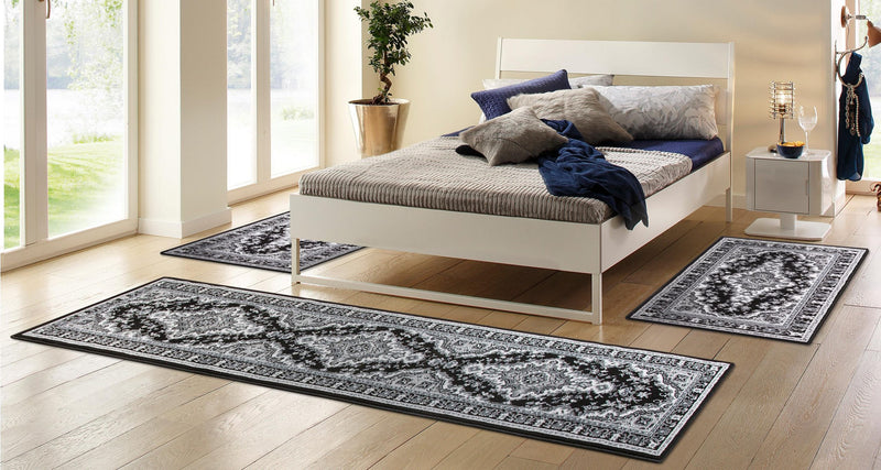 Set 3 piese covoare Oriental DELAVITA, gri - LunaHome.ro
