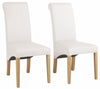 Set 2 scaune Rito din piele ecologica alba, picioare din lemn de fag - LunaHome.ro
