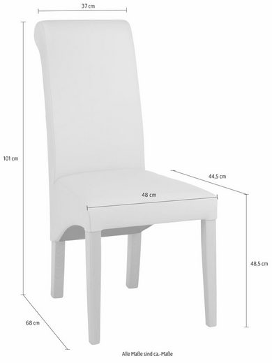 Set 2 scaune Rito din piele ecologica alba, picioare din lemn de fag - LunaHome.ro