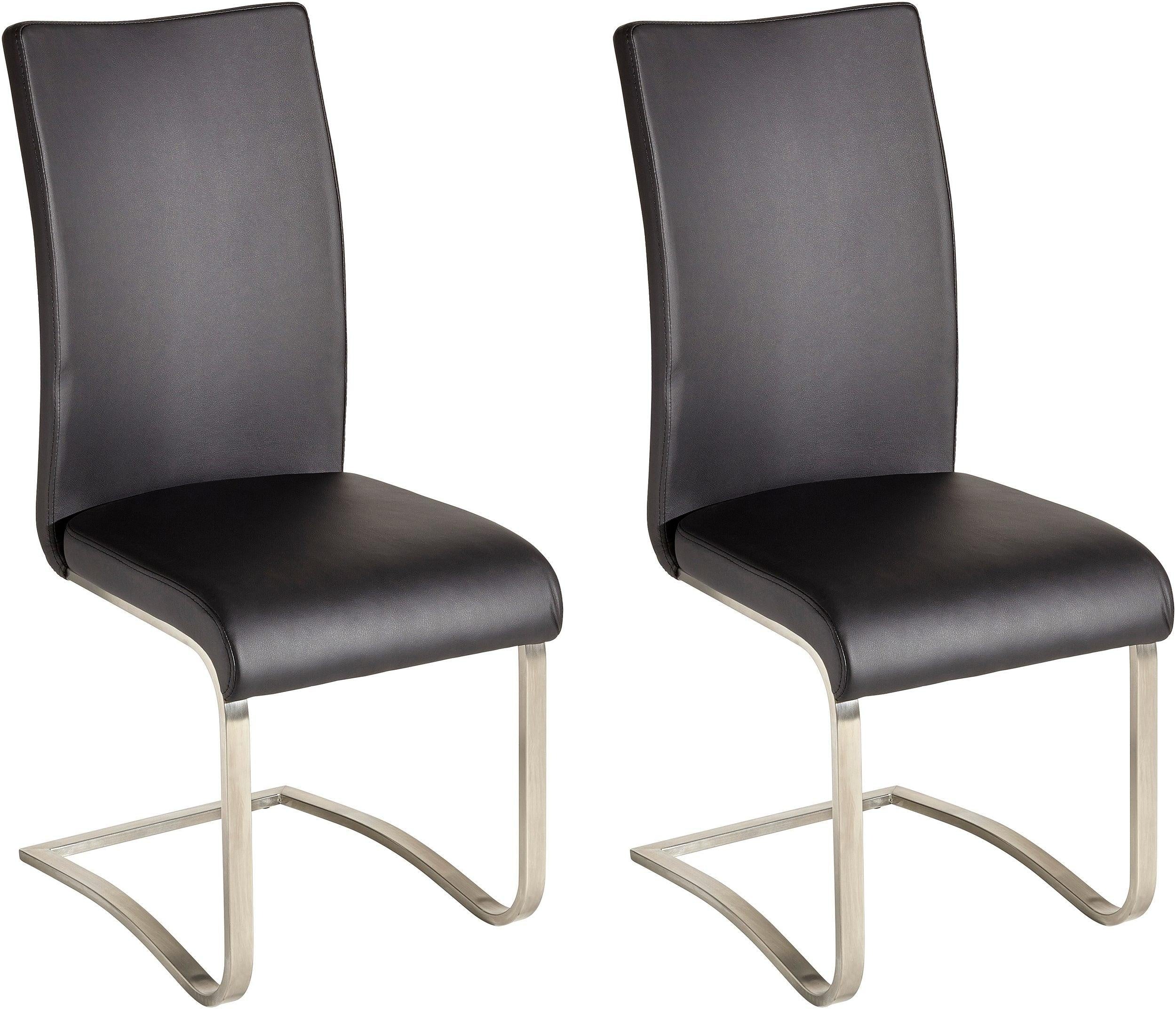 Father vacuum Serena Set 4 scaune Arco din piele ecologica neagra, cadru din metal | LunaHome.ro