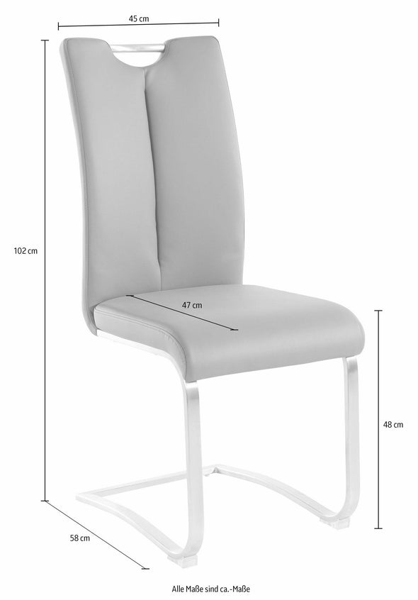 Set 2 scaune Artos MCA din piele ecologica maro, cu cadru din oțel - LunaHome.ro