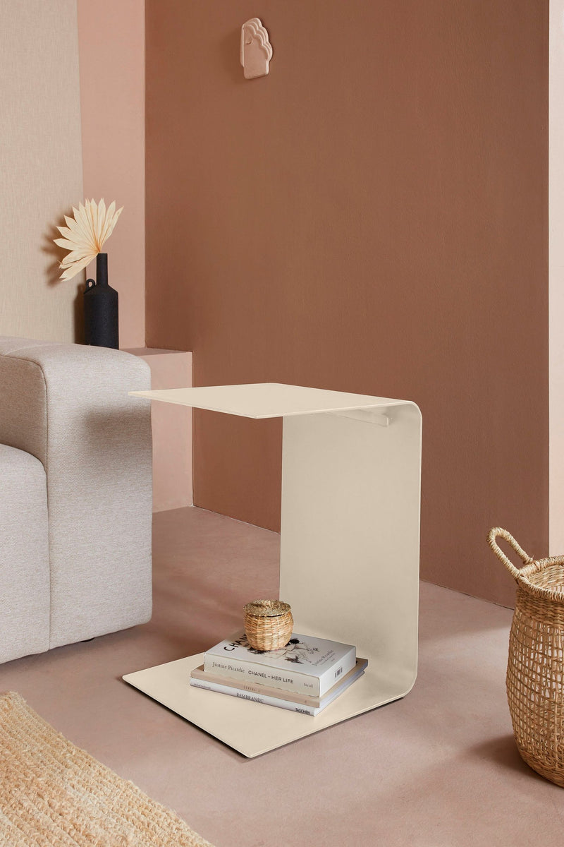 Masuta laterala Soumia LeGer Home, crem - LunaHome.ro