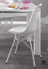 Set 2 scaune albe Yara cu picioare din metal - LunaHome.ro