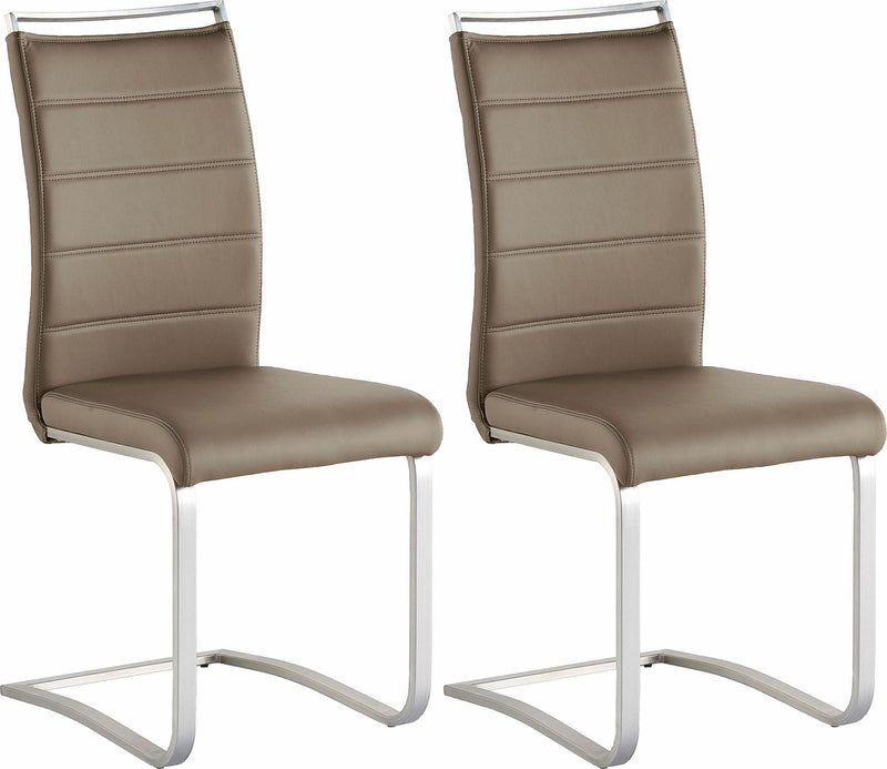 Set 2 scaune cantilever Pescara din piele ecologica, cadru din metal - LunaHome.ro