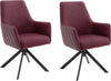 Set 2 scaune Reynosa MCA cu husa rosu merlot, picioare din metal negru - LunaHome.ro