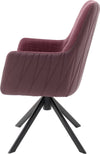 Set 2 scaune Reynosa MCA cu husa rosu merlot, picioare din metal negru - LunaHome.ro