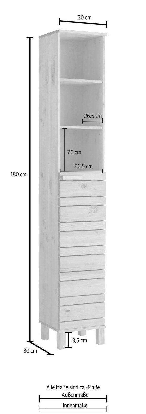 Dulap de baie Jossy, 180 cm