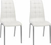 Set 2 scaune Lila din piele ecologica alba, cadru din metal - LunaHome.ro
