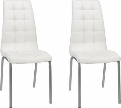 Set 2 scaune Lila din piele ecologica alba, cadru din metal - LunaHome.ro