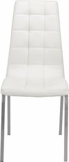 Set 2 scaune Lila din piele ecologica alba, cadru din metal - LunaHome.ro
