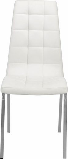 Set 2 scaune Lila din piele ecologica alba, cadru din metal - LunaHome.ro