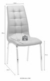 Set 2 scaune Lila din piele ecologica alba, cadru din metal - LunaHome.ro