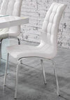 Set 2 scaune Lila din piele ecologica alba, cadru din metal - LunaHome.ro