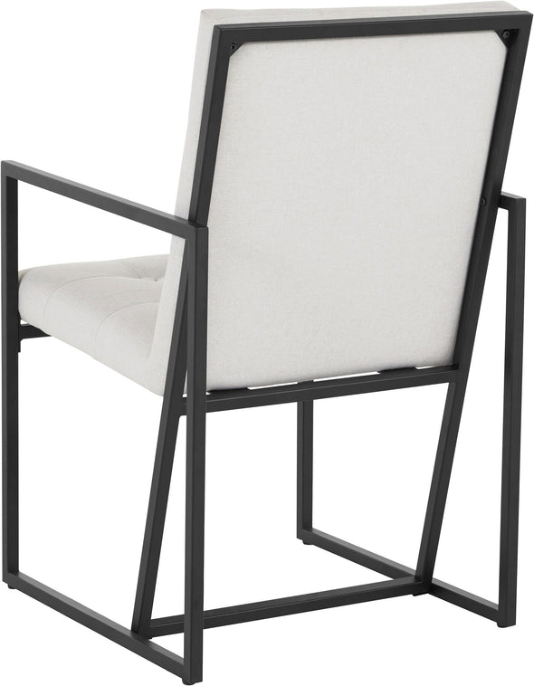 Set 2 scaune GMK bej cu cadru metalic negru - LunaHome.ro