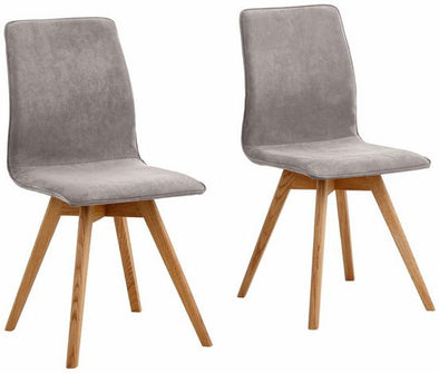 Set 2 scaune Rania cu aspect de piele, picioare din lemn masiv - LunaHome.ro