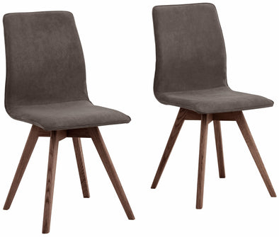 Set 2 scaune Rania, maro cu picioare din lemn de nuc - LunaHome.ro