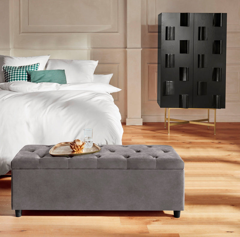 Bancă Relaxy GMK Home & Living, gri, 100 cm - LunaHome.ro