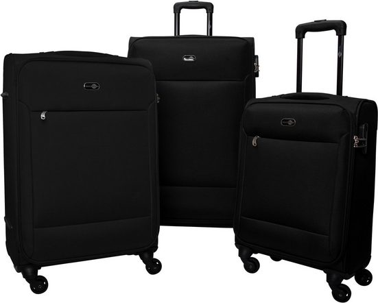 Troler Naples Travel Pal, negru (set, 3 piese) - LunaHome.ro