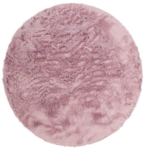 Covor de blană »Valeria« rotund foarte moale si pufos, mov, 140 cm - LunaHome.ro