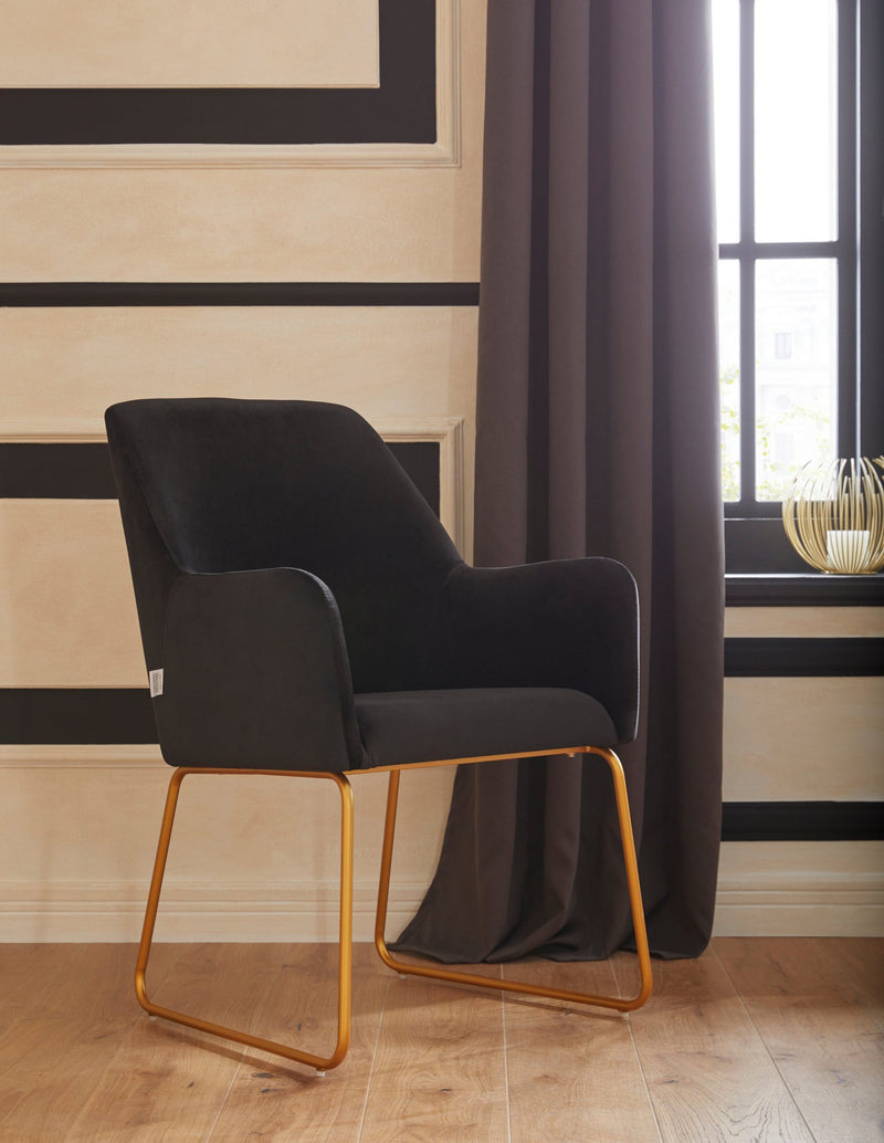Scaun GMK Home & Living Lorient, negru - LunaHome.ro