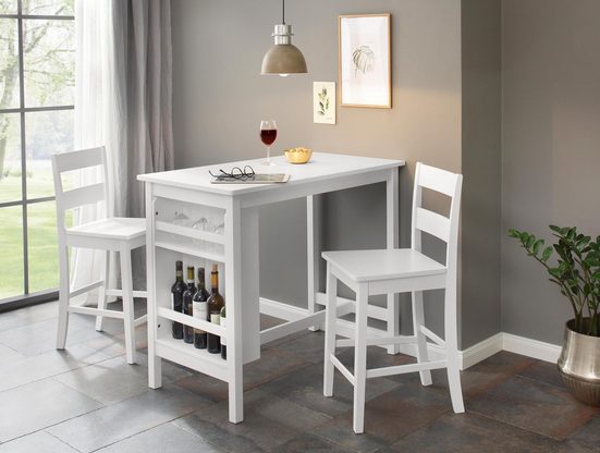 Masa de bar Torpedo alba din Mdf si lemn de pin, 108x60 cm - LunaHome.ro