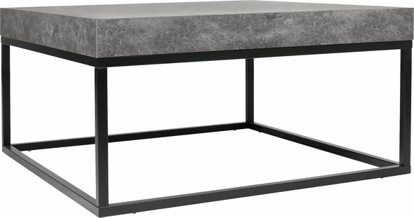 Masuta de cafea Petra cu blat cu aspect de beton, cadru metalic, 75x75 cm - LunaHome.ro