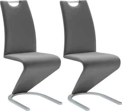 Scaun Amado MCA, din piele ecologica gri (set, 2 buc.) - LunaHome.ro