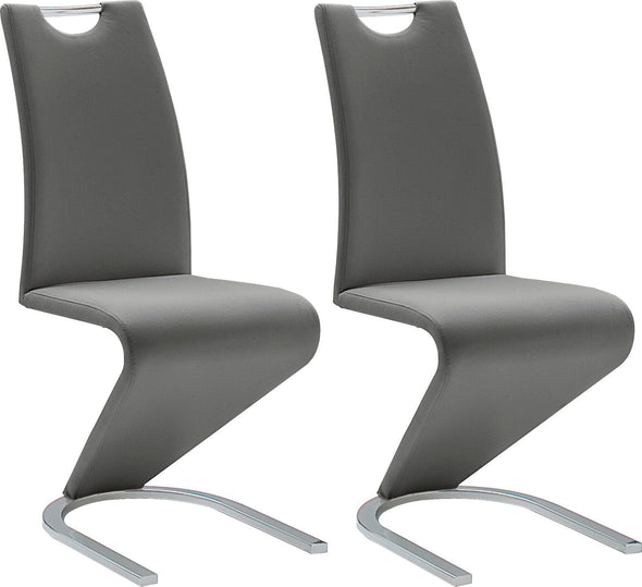 Scaun Amado MCA, din piele ecologica gri (set, 2 buc.) - LunaHome.ro