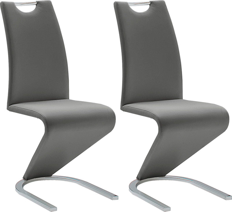 Scaun Amado MCA, din piele ecologica gri (set, 2 buc.) - LunaHome.ro