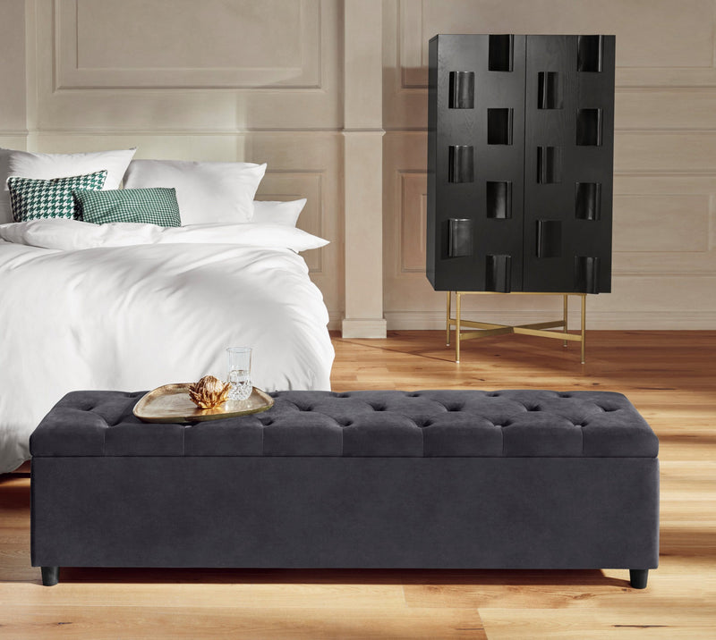 Bancă Relaxy GMK Home & Living, gri, 140 cm