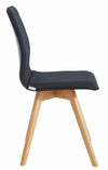 Set 2 scaune Dalea GMK din piele ecologica si tesatura, picioare din stejar - LunaHome.ro