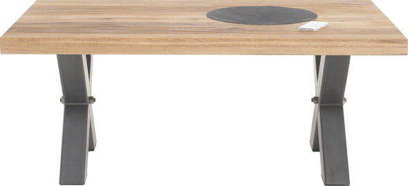 Masuta de cafea Andro din lemn masiv si metal, 120x75 cm - LunaHome.ro