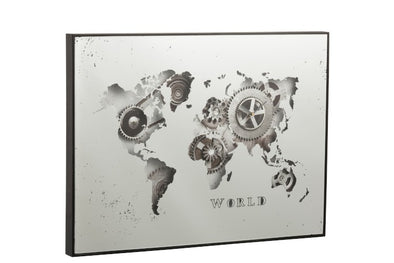 Tablou harta lumii cu ceas - LunaHome.ro