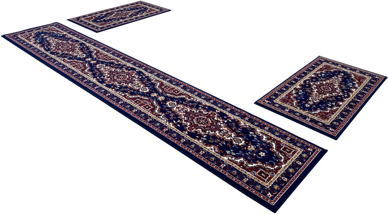 Set 3 covoare Oriental DELAVITA, albastru - LunaHome.ro