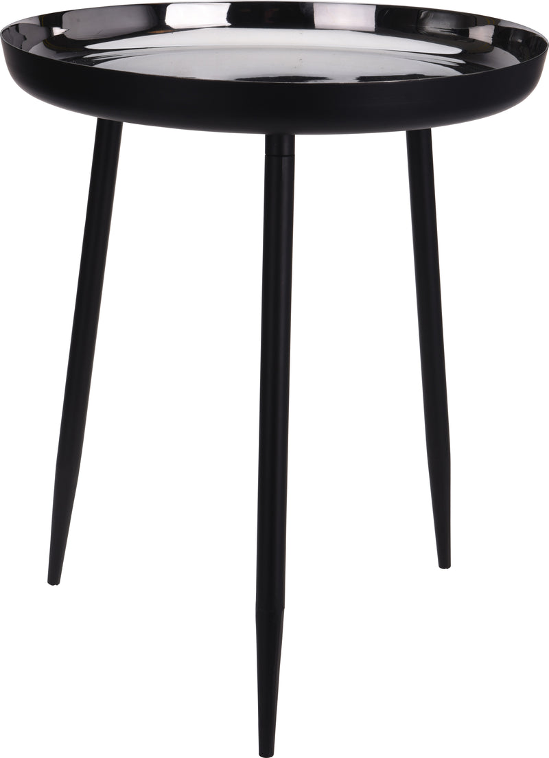 Masuta cafea din metal, negru cu argintiu, 36 cm diametru - LunaHome.ro