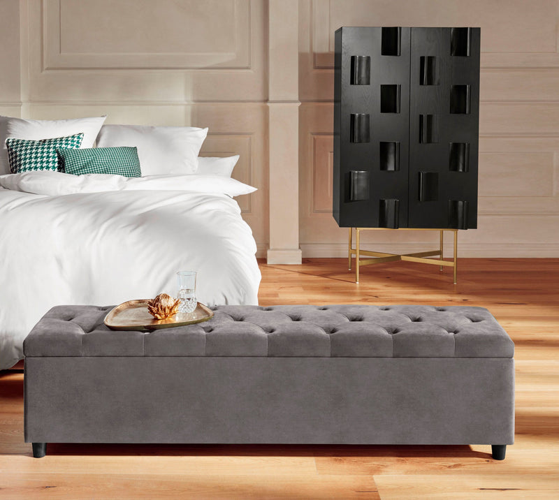 Bancă Relaxy, matlasată, cu compartiment de depozitare, 140 cm - LunaHome.ro