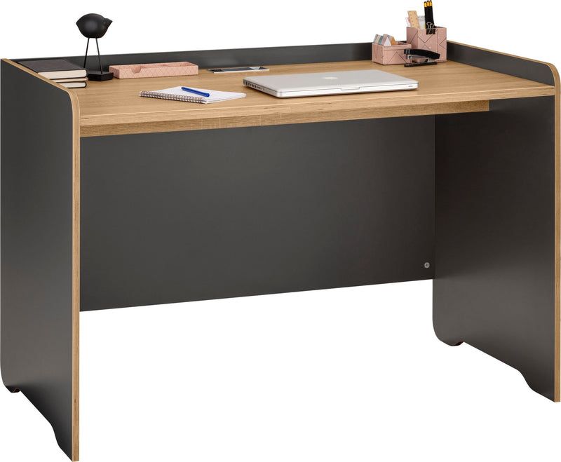Birou Ergil din PAL, negru grafit, 121 cm - LunaHome.ro