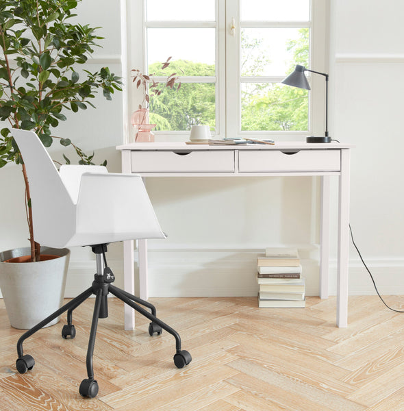 Birou Gava din lemn masiv de pin alb, 100 cm latime - LunaHome.ro