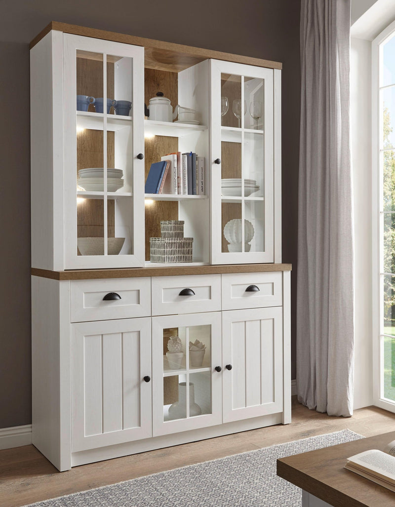 Bufet vitrina »Beauvais« în stil rustic, 130 cm latime - LunaHome.ro