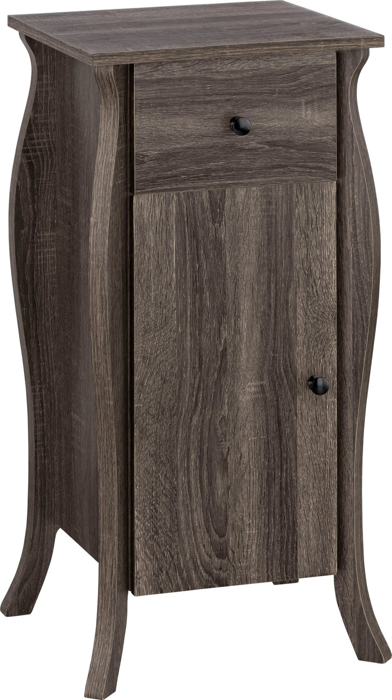 Comoda Ludwig cu mânere metalice, aspect de lemn, 80 cm inaltime - LunaHome.ro