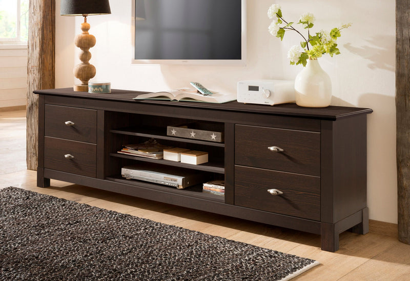 Comoda TV Rauna din lemn masiv de pin wenge, 200 cm - LunaHome.ro