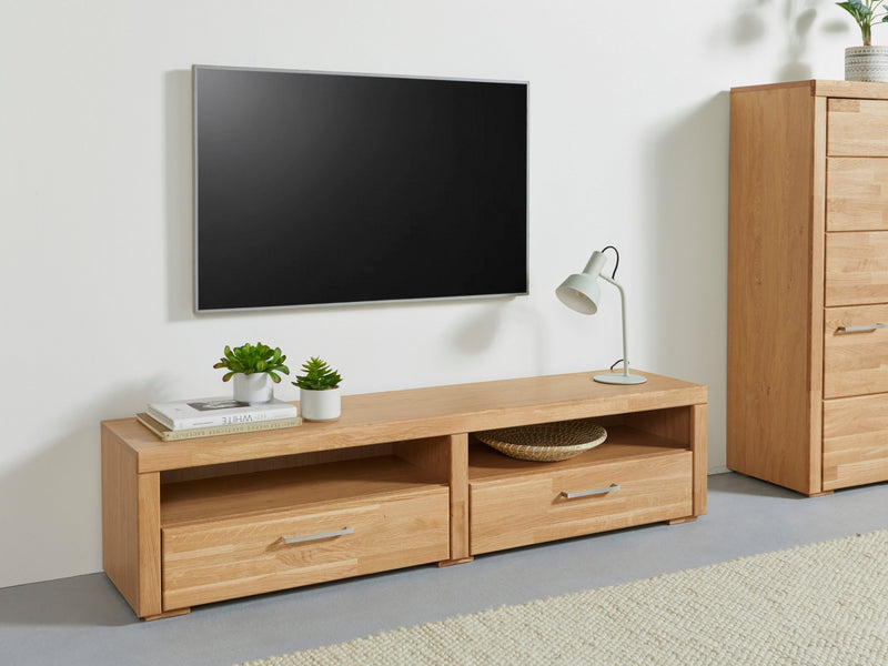Comoda TV Woltra Falco cu fronturi din stejar, 160 cm - LunaHome.ro
