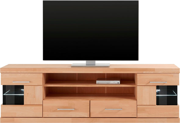 Comoda TV Woltra Ribe cu fronturi din lemn de fag, 180 cm latime - LunaHome.ro