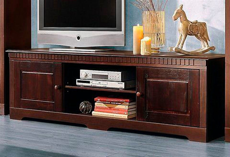 Comoda TV »Lisa«, din lemn masiv de pin maro inchis, latime 175 cm - LunaHome.ro