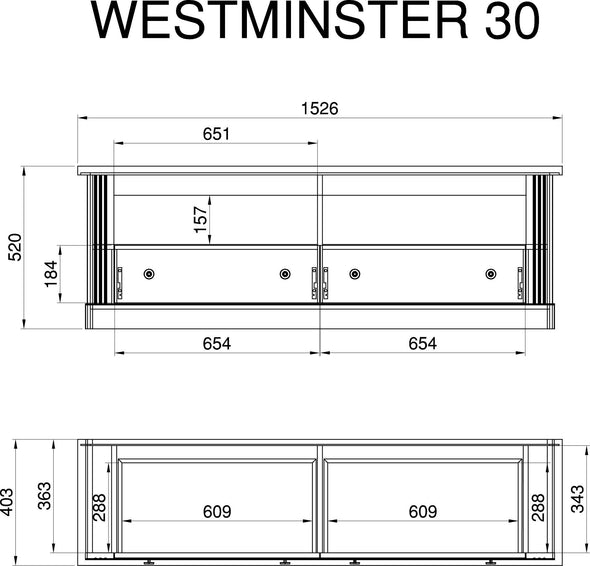 Comoda Tv »Westminster« in stil romantic, din Mdf, 152 cm - LunaHome.ro