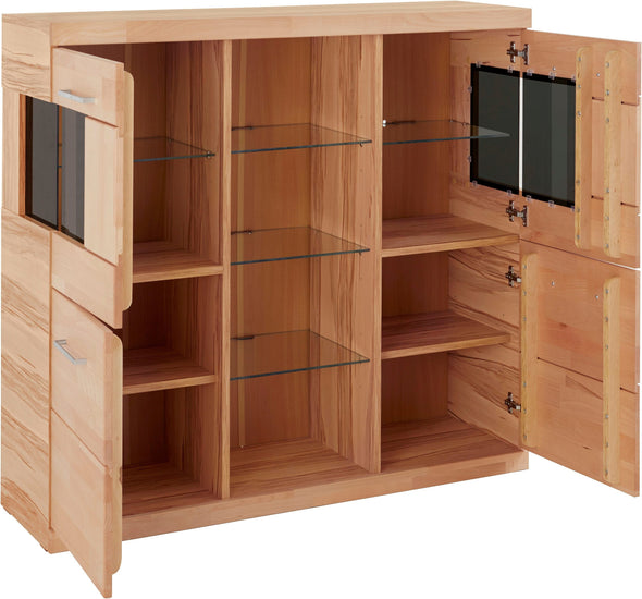 Comoda Woltra Ribe cu fronturi din lemn de fag, 125 cm latime - LunaHome.ro