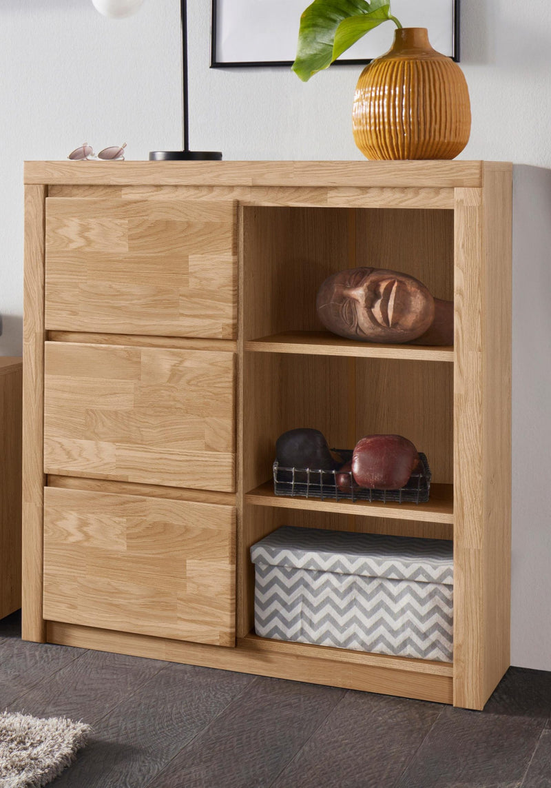 Comoda Woltra Silkeborg cu fronturi din stejar, 90 cm latime - LunaHome.ro
