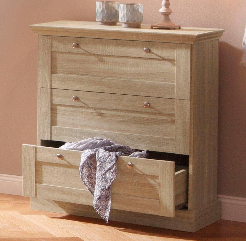 Comodă »Binz« cu mânere metalice, 3 sertare, lățime 75 cm - LunaHome.ro