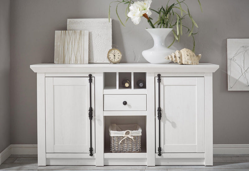 Comoda »California« din Mdf alb cu aspect de lemn, 152 cm - LunaHome.ro
